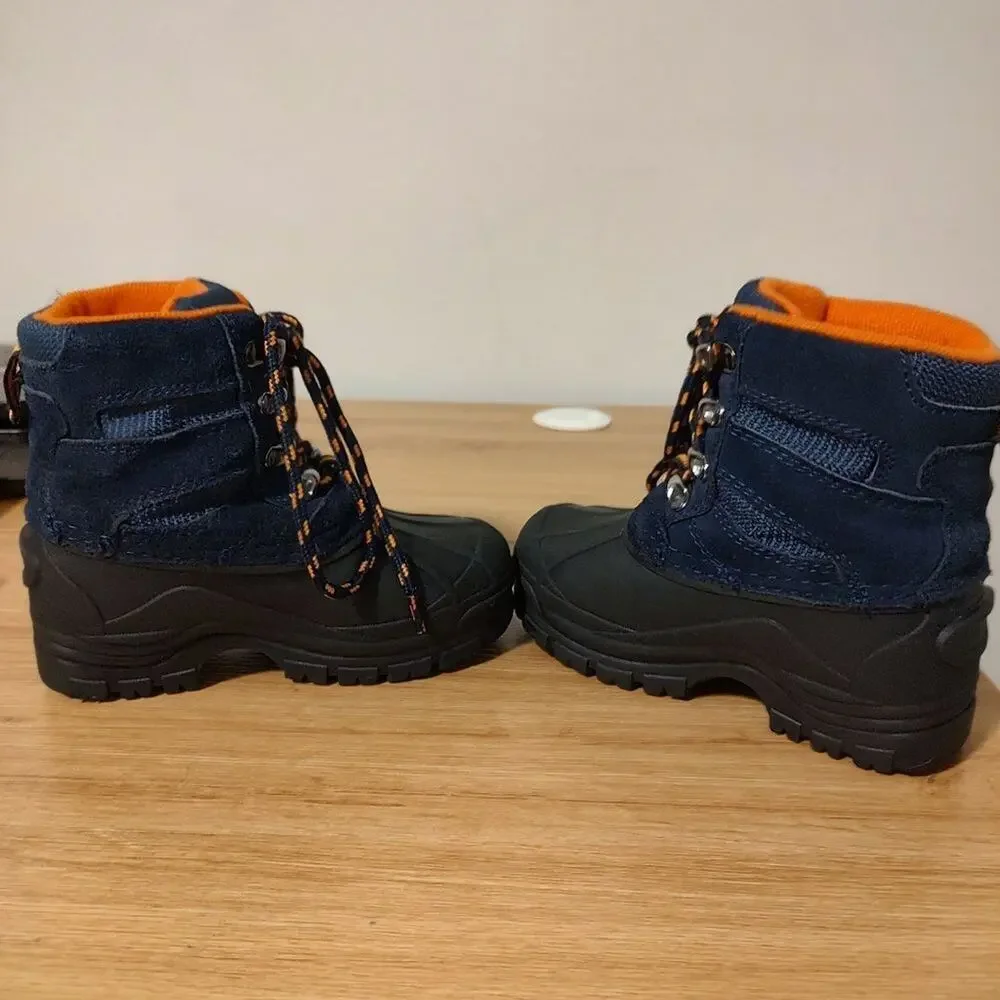 Khombu Kids Snow Boots Size 9M Orange Blue Black Waterproof Winter Rain Boots